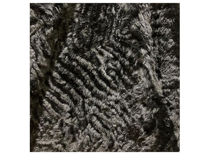 Chaqueta drapeada de piel de conejo Armani Collezioni Negro - vista 3