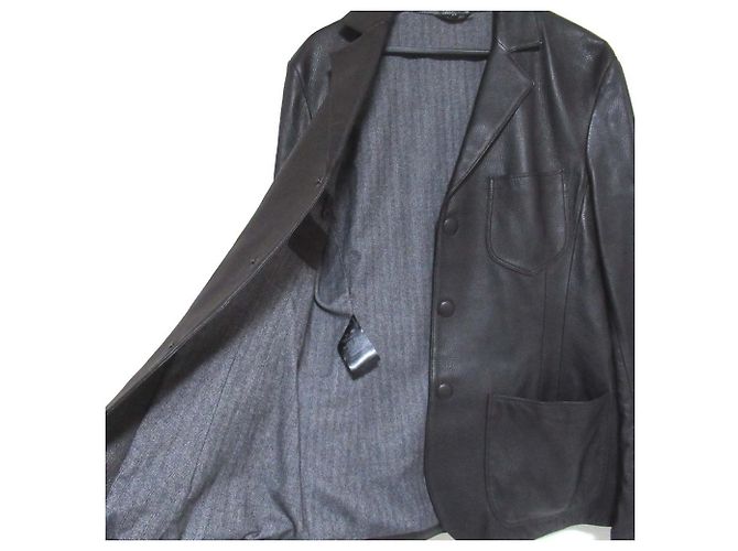 Chaqueta entallada de piel de ciervo Giorgio Armani - vista 4