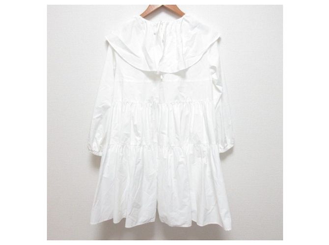 Autre Marque Túnica com camadas e gola com folhos yori Branco - vista 2
