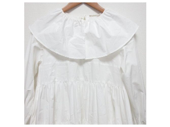 Autre Marque Túnica com camadas e gola com folhos yori Branco - vista 3