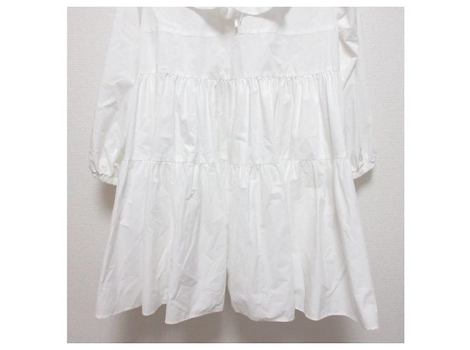 Autre Marque Túnica com camadas e gola com folhos yori Branco - vista 6