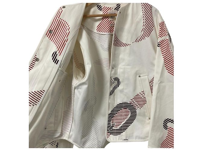 Hermès Coaching Remix Baumwolljacke 34 Weiß - Ansicht 3