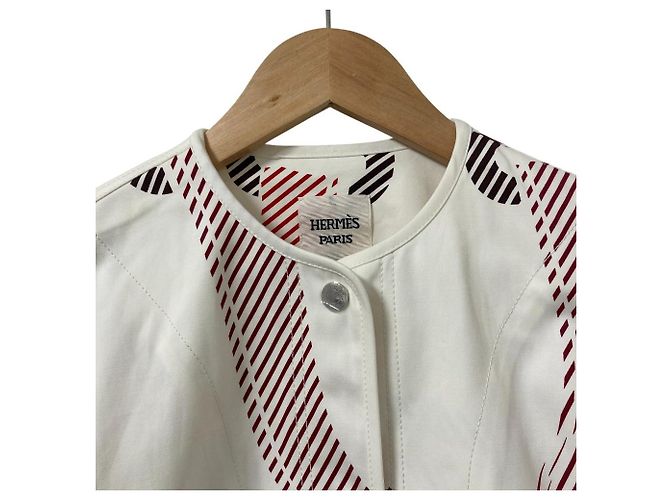 Hermès Coaching Remix Baumwolljacke 34 Weiß - Ansicht 4