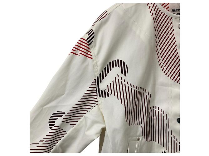 Hermès Coaching Remix Baumwolljacke 34 Weiß - Ansicht 5