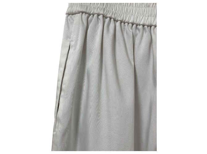 Autre Marque yori Satin Weite Hose mit Bügelfalte Weiß Aus weiß - Ansicht 4
