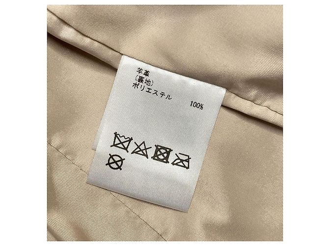 Autre Marque Giacca Double Riders Grace Class in Nappa di Agnello Beige - vista 8