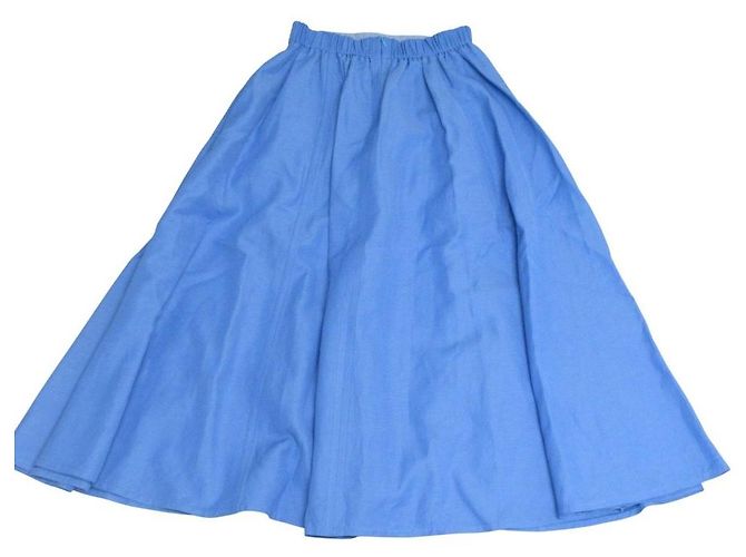 Autre Marque Falda BLAMINK de algodón y lino Azul - vista 2