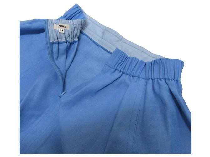 Autre Marque Falda BLAMINK de algodón y lino Azul - vista 4