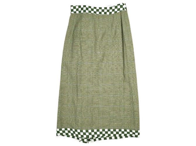 Gonna Dries Van Noten SOLE 8227 in viscosa e cotone Verde - vista 2