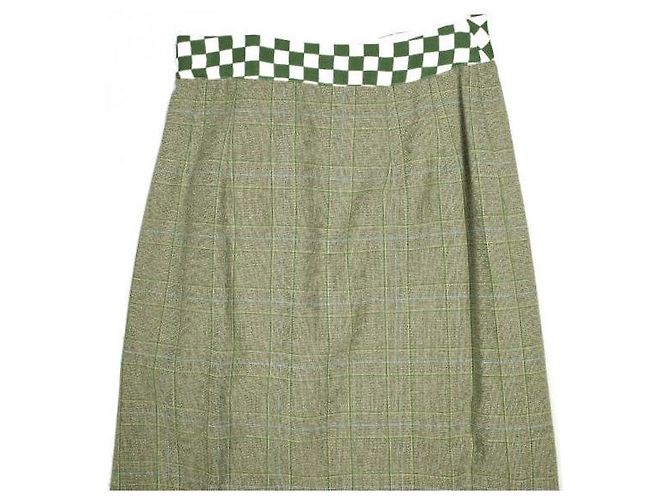 Gonna Dries Van Noten SOLE 8227 in viscosa e cotone Verde - vista 7
