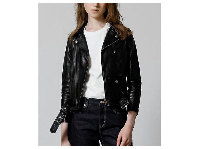 Autre Marque chaqueta de cuero shrink beautiful people Negro - vista 3