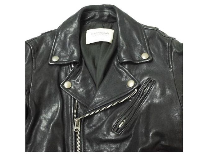 Autre Marque chaqueta de cuero shrink beautiful people Negro - vista 4