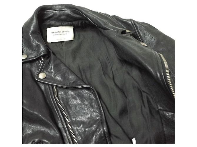 Autre Marque chaqueta de cuero shrink beautiful people Negro - vista 7
