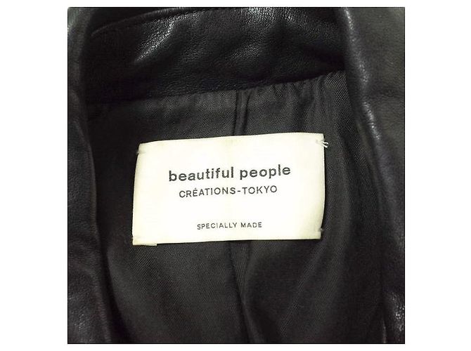 Autre Marque chaqueta de cuero shrink beautiful people Negro - vista 8