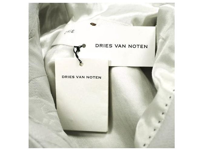 Dries Van Noten ROOLSY 9034 W.W.COAT Abrigo de mezcla de algodón y seda Blanco - vista 4