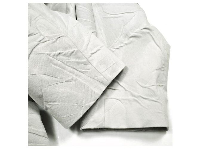 Dries Van Noten ROOLSY 9034 W.W.COAT Abrigo de mezcla de algodón y seda Blanco - vista 6