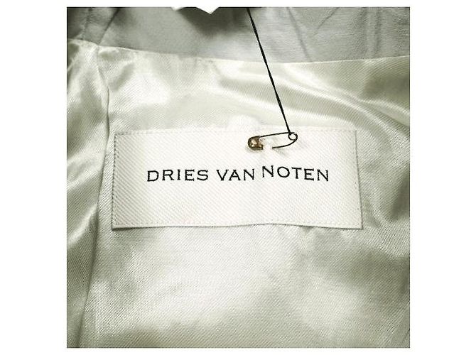 Dries Van Noten ROOLSY 9034 W.W.COAT Abrigo de mezcla de algodón y seda Blanco - vista 8