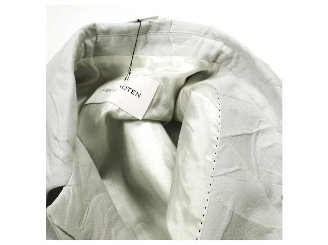 Dries Van Noten ROOLSY 9034 W.W.COAT Abrigo de mezcla de algodón y seda Blanco - vista 9