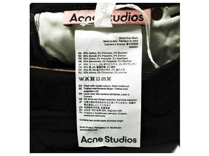 Acne Studios Climb Stay Black Pantalones de denim super stretch Negro - vista 10