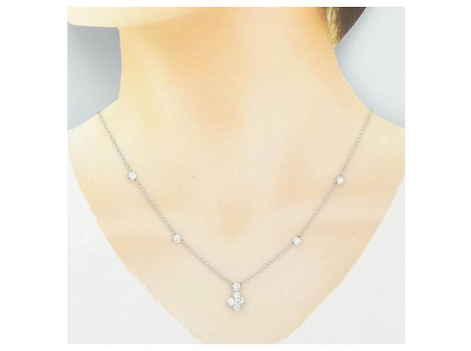 Autre Marque Colar de Diamantes PT900 PT850 Prata - vista 6