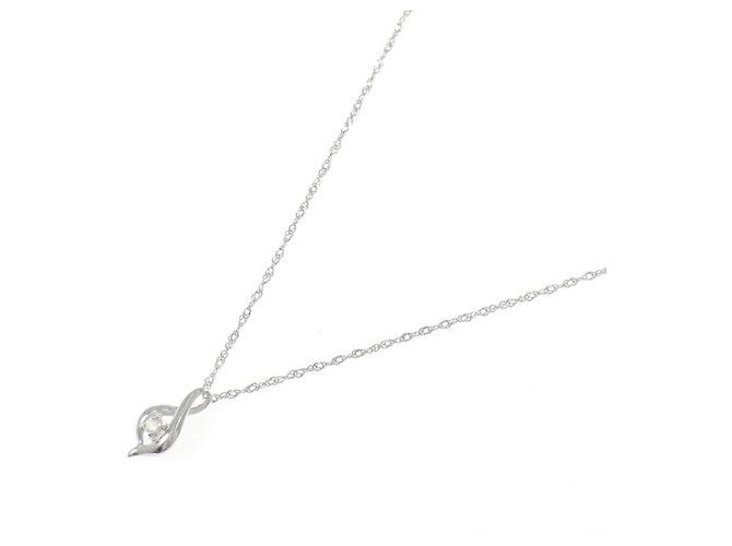 Autre Marque Platin-Diamant-Halskette PT900 PT850 Silber - Ansicht 2