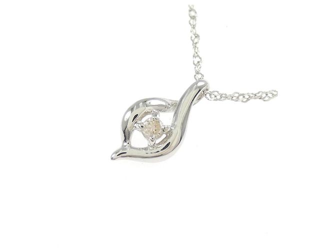 Autre Marque Platin-Diamant-Halskette PT900 PT850 Silber - Ansicht 3