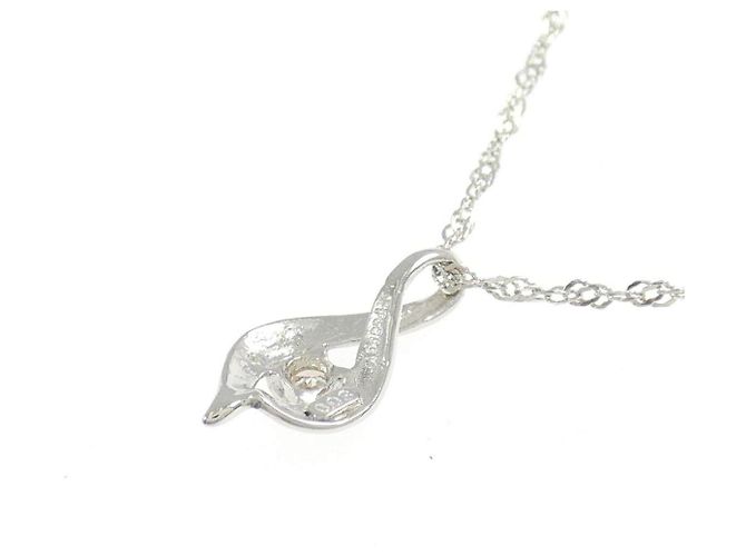 Autre Marque Platin-Diamant-Halskette PT900 PT850 Silber - Ansicht 4