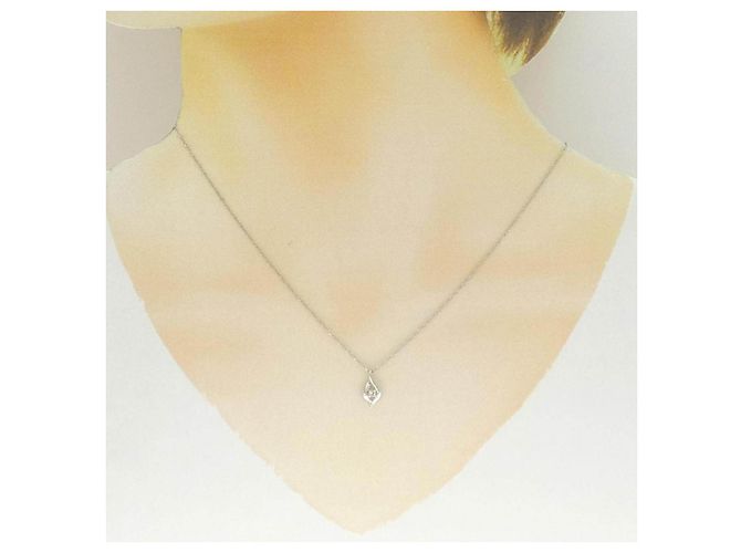 Autre Marque Platin-Diamant-Halskette PT900 PT850 Silber - Ansicht 6