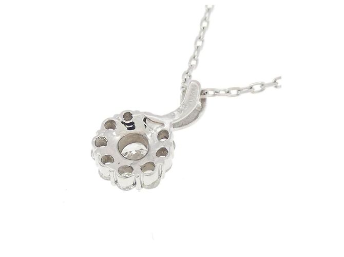 Autre Marque Diamanten-Blumenhalskette PT900/PT850 Silber - Ansicht 4