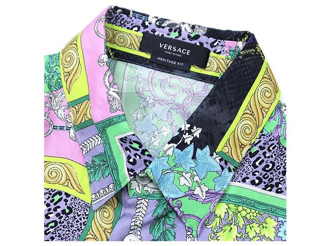 Versace HERITAGE FIT Hemd aus 100% Seide Mehrfarben - Ansicht 11