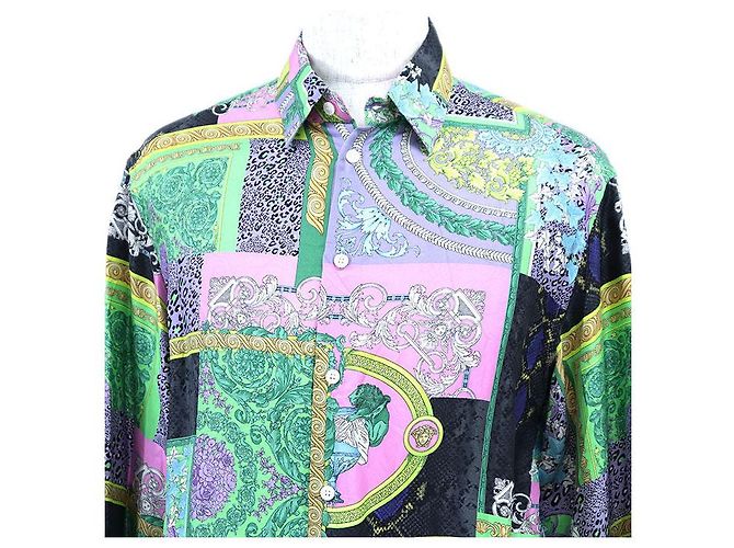 Versace HERITAGE FIT Hemd aus 100% Seide Mehrfarben - Ansicht 2