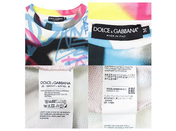 Dolce & Gabbana Sudadera de algodón Dolce&Gabbana Graffiti DG Logo Multicolor - vista 9