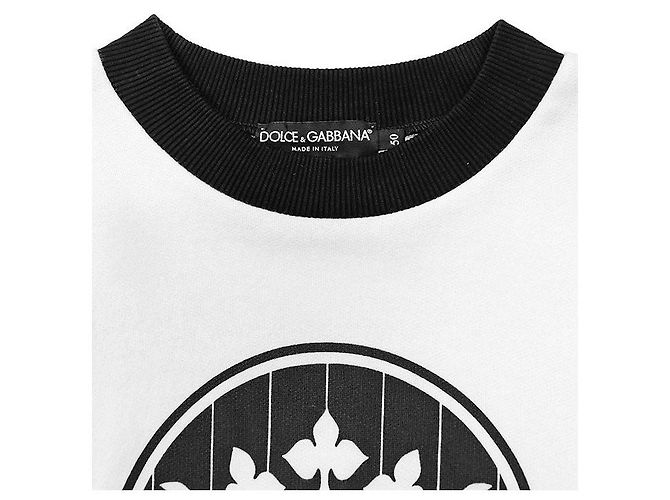 Dolce & Gabbana Sudadera de algodón French Terry Dolce&Gabbana Negro Blanco - vista 3