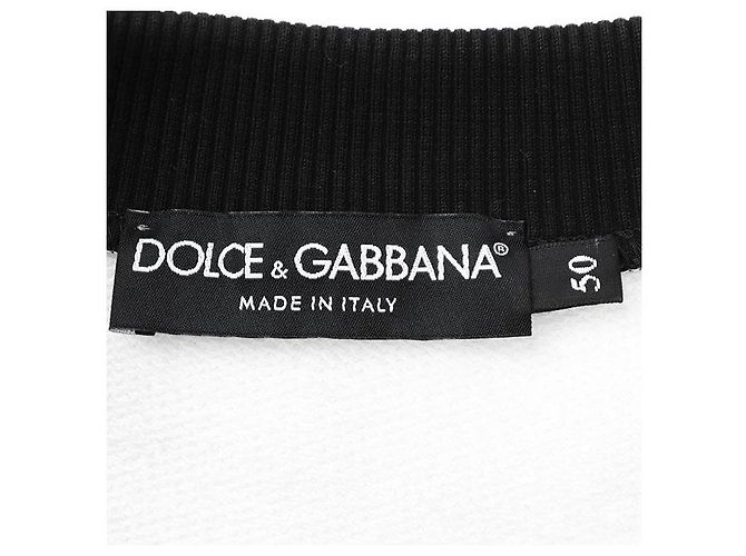 Dolce & Gabbana Sudadera de algodón French Terry Dolce&Gabbana Negro Blanco - vista 8