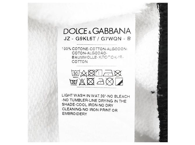 Dolce & Gabbana Sudadera de algodón French Terry Dolce&Gabbana Negro Blanco - vista 9