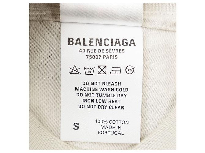 Camiseta de algodón con bordado Balenciaga Blanco Blanco roto - vista 9