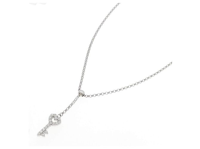Autre Marque Collana a Chiave in Pt850 e Diamanti Argento - vista 2