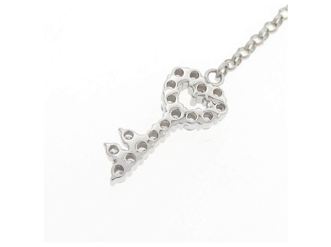Autre Marque Collana a Chiave in Pt850 e Diamanti Argento - vista 4