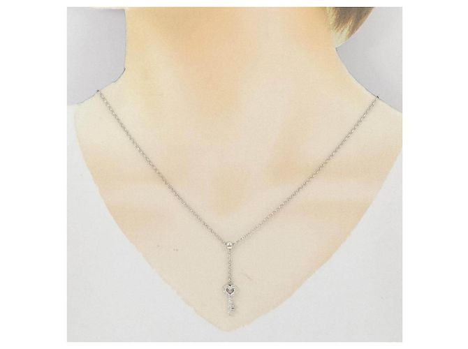 Autre Marque Collana a Chiave in Pt850 e Diamanti Argento - vista 6