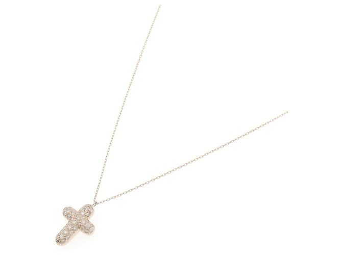 Autre Marque Colar de Cruz de Diamantes Au750 Rosa - vista 2