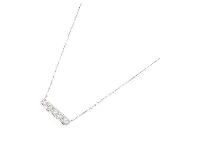 Autre Marque Collar de Pt900 K18WG y diamantes Plata - vista 2