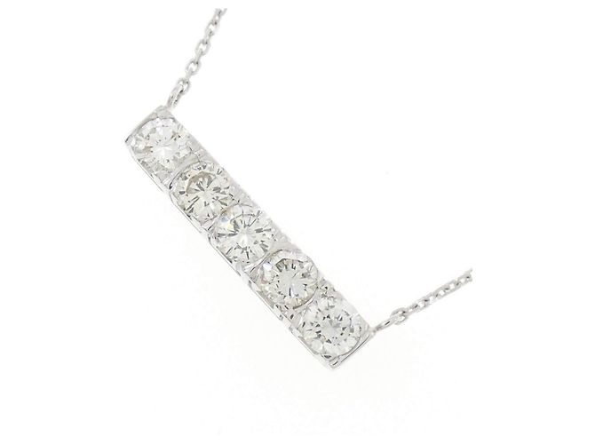 Autre Marque Collar de Pt900 K18WG y diamantes Plata - vista 3