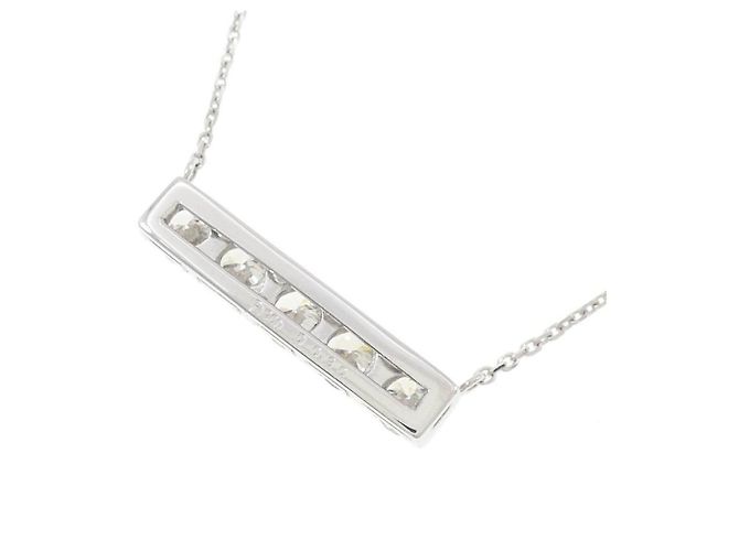 Autre Marque Collar de Pt900 K18WG y diamantes Plata - vista 4