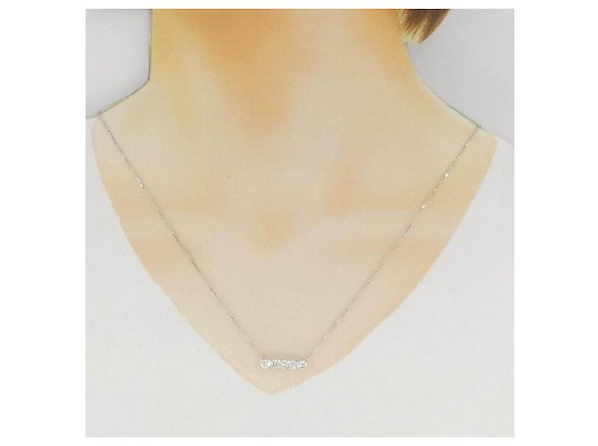 Autre Marque Collar de Pt900 K18WG y diamantes Plata - vista 6