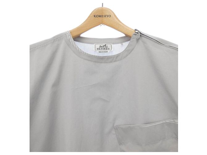 Hermès Oberteil Grau aus Textil Größe 39 Braun - Ansicht 5
