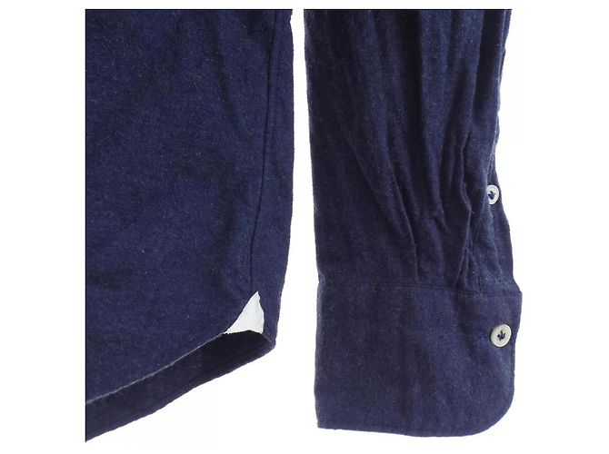 Autre Marque Camisa Giannetto de mezcla de cashmere Azul Azul marino - vista 6