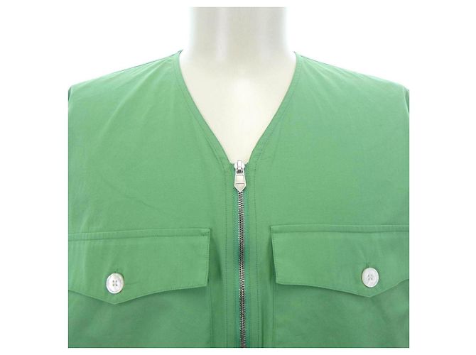 Top de tecido verde Hermès - vista 5