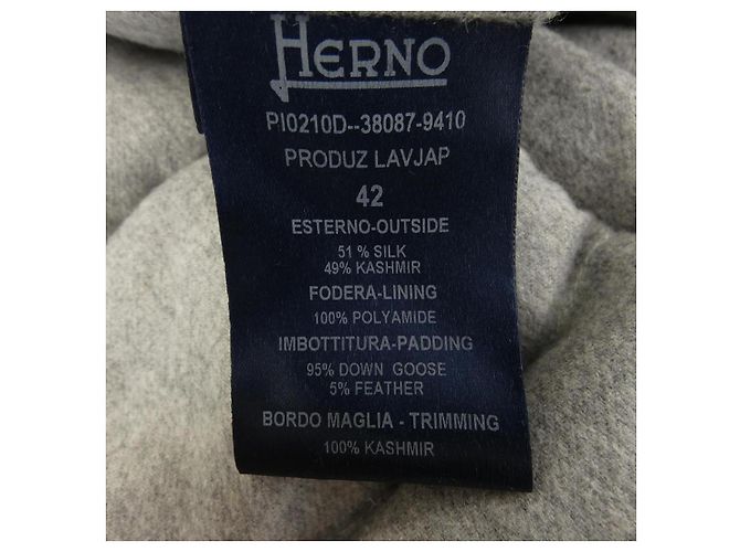 Autre Marque Herno PI0210D Abrigo de plumón de seda y cashmere Castaño - vista 3