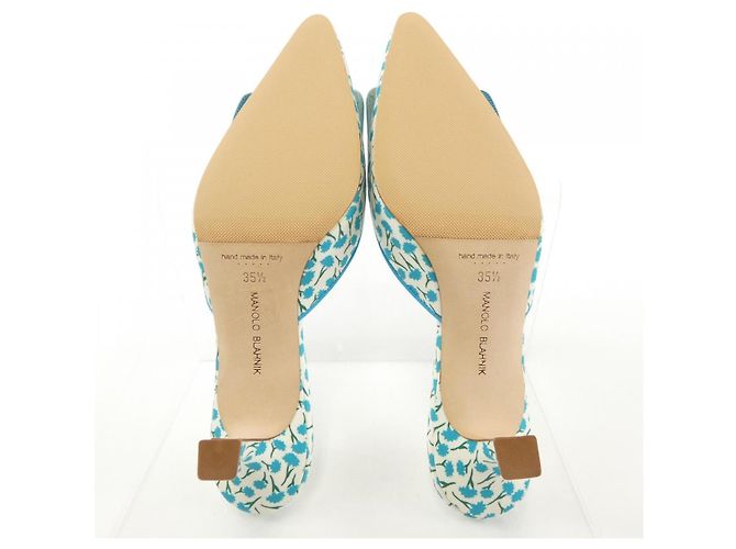 Sandali Manolo Blahnik MAYSALEBI Blu - vista 4