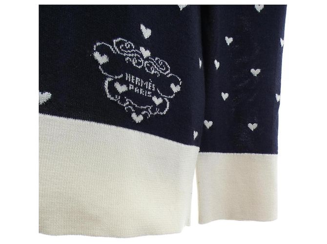 Hermès Hermes Knit Silk Cashmere Knit40 Preto Branco - vista 6